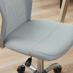 Chaise de Bureau Ergonomique, Fauteuil de Bureau, Hauteur Réglable, Piètement Chromé, Pivotant 360°, Revêtement Maille, Gris