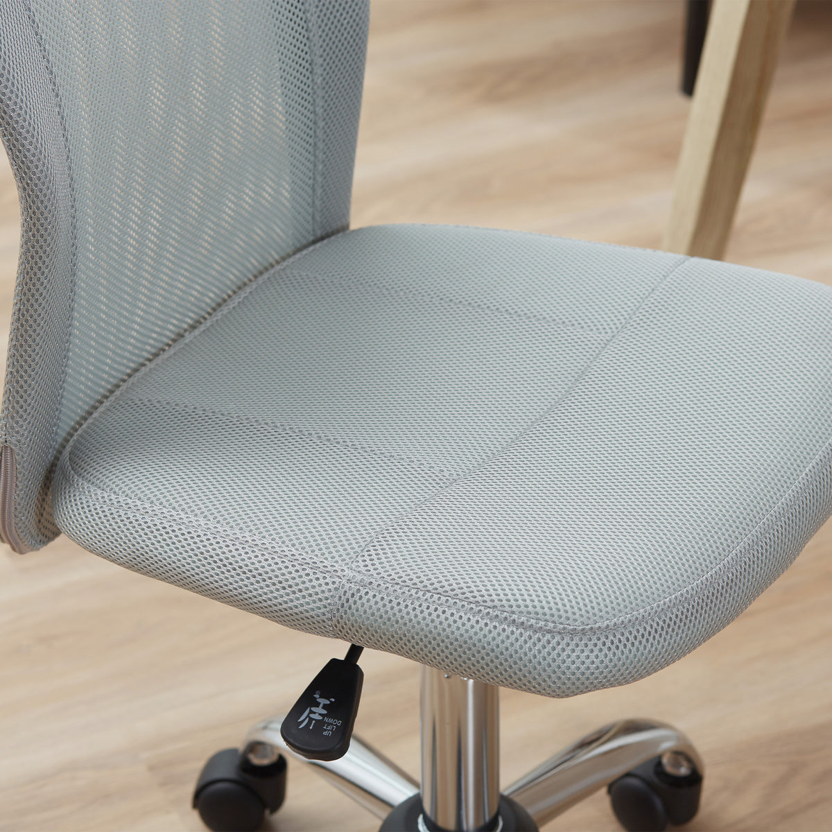 Chaise de Bureau Ergonomique, Fauteuil de Bureau, Hauteur Réglable, Piètement Chromé, Pivotant 360°, Revêtement Maille, Gris