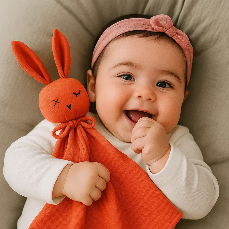 doudou lapin coton bio lapin papate fraise fille