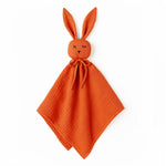 doudou gaze coton bio lapin papate rouge fille