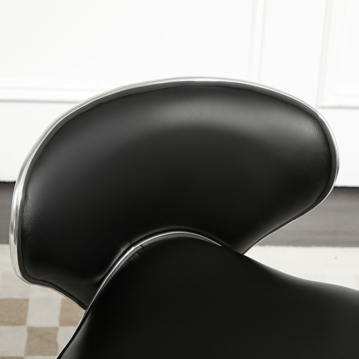 Tabouret à roulettes tabouret de travail avec hauteur réglable 44-56 cm et dossier, pivotant 360°, noir