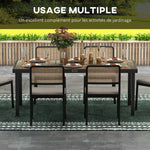 Table de jardin rectangulaire pour 8 personnes en aluminium table de salle à manger extétieur plateau PE à lattes