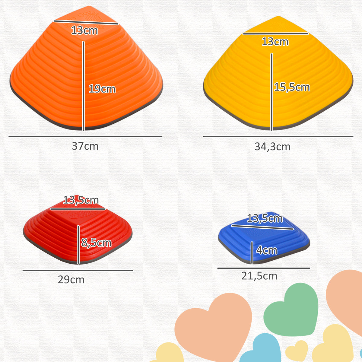 11 pièces pierres d'équilibre pour enfants parcours de motricité empilables et antidérapantes multicolore