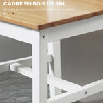 Lot de 4 chaises de salle à manger en bois massif chaise de cuisine esprit campagne dossier croisé blanc et chêne