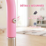 Barre de gymnastique pour enfants, barre horizontale pliable à hauteur réglable avec anneaux de gymnastique, rose