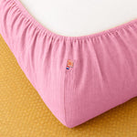 drap housse 60x120 coton bio rose bébé enfant