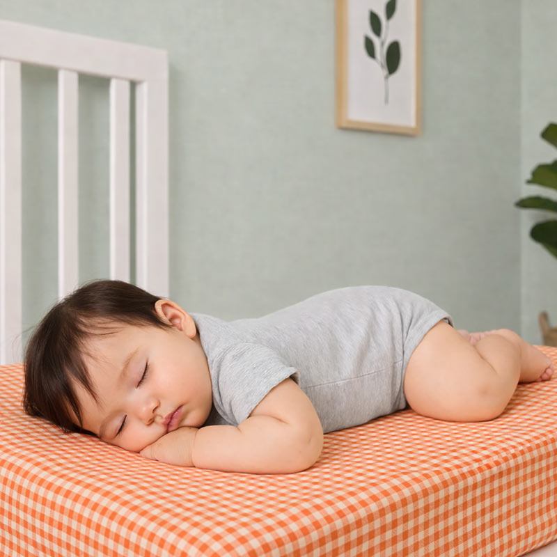 drap housse 60x120 coton bio vichy