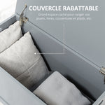 Storage chest with safety hinges wooden storage box toy chest flip-top lid grey