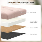 Panca contenitore fondo letto pieghevole volume 67 L capacità di carico 120 kg con coperchio 76L x 38P x 38A cm rosa
