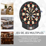 Cible jeu de fléchettes électronique 26 Jeu principals et 185 jeux variations cibles électroniques pour 8 joueurs 30 flechette pointe affichage LCD haut-parleur noir