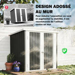 Abri de Jardin - cabane de jardin 1,09 m² - cabanon rangement outils 2 Portes verrouillables - dim. 147L x 86l x 134H cm - tôle d'acier Noir Blanc