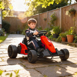 Elektrische skelter voor kinderen 24V, Go-kart, 2 x 150W motor, driftmodus, verstelbare stoel, softstart, rood