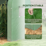 Serre de jardin 1,8 m² dim. 1,85L x 0,9l x 1,5H m 2 Portes zippées déroulantes 4 fenêtres enroulables Acier PE Vert