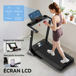 Tapis de Course Electrique Pliable - .fr x FFHandball - Tapis Roulant 1-12 Km/h 500 W écran LCD 12 programmes Noir