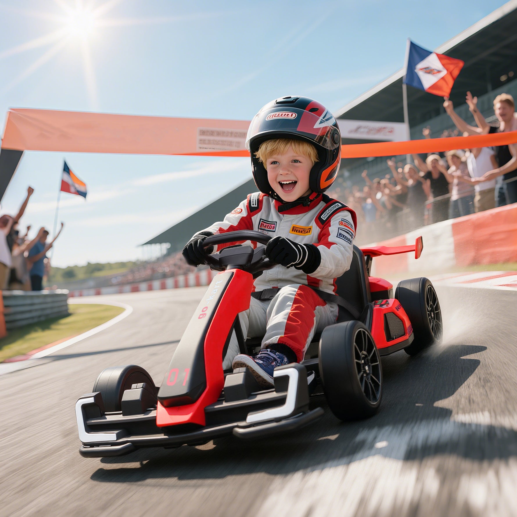 Kart électrique pour enfants moteur 2 x 150W batterie 24 V 120 x 76 x 53,5 cm rouge