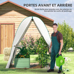 Serre de jardin 1,8 x 1,8 x 2 m avec portes enroulables et grandes fenêtres, serre tunnel de jardin, blanc