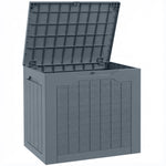 Coffre de Rangement Extérieur 97L avec Poignées Encastrées, Malle de Rangement Extérieur Étanche, 56x41x50cm, Gris Clair