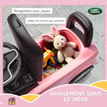 Porteur enfants voiture sous licence Land Rover, véhicule à pousser, klaxon, sons de moteur, rangement sous siège, rose