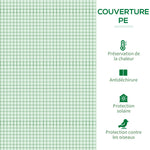 Serre de Jardin Anti-UV 2 fenêtres moustiquaires + Barres renforcement 200L x 77l x 169H cm Acier PE Vert