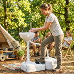 Évier à Main Portable Station de Lavage Camping Jardin Extérieur Voyager avec Réservoir d'Eau 17L Gris