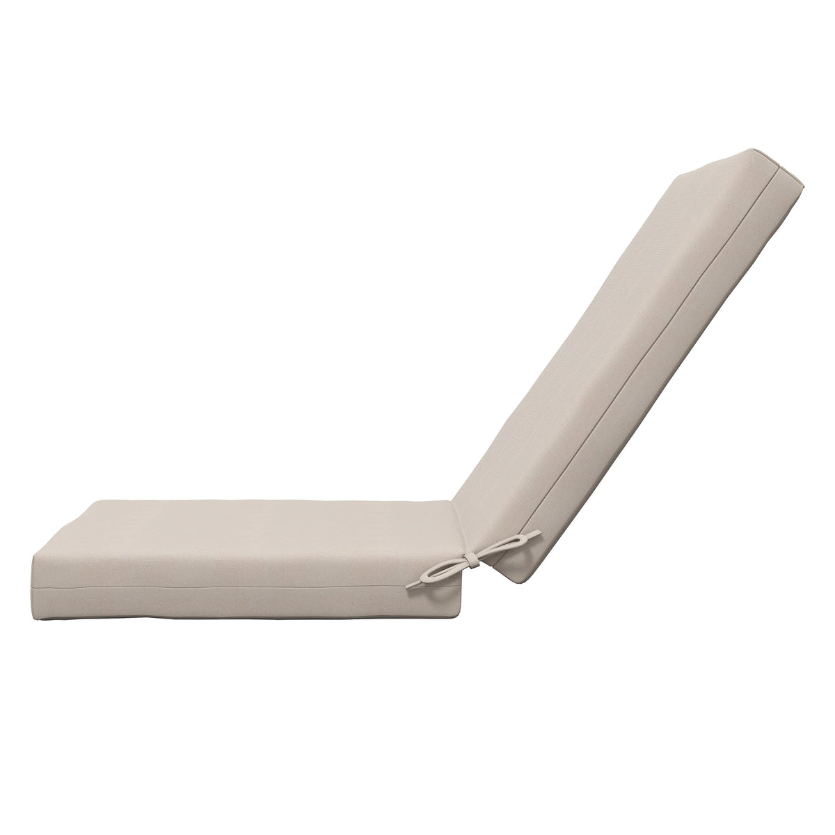 Lot de 2 coussins d'extérieur pour fauteuil chaise à dossier avec attaches rembourrage 8 cm, dim. 112L x 51l cm, beige