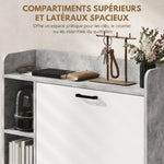 Meuble à chaussures 15 paires, armoire à chaussures moderne avec 2 tiroirs rabattables, 83x24x90,5cm, blanc et gris