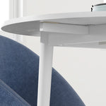 Table de salle à manger pliante 2 abattants, table ronde extensible pour 4 personnes, pieds en bois Ø 89 x 73,5 cm, blanc