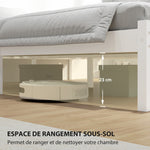 Estructura de cama de madera maciza 140x190 cm cama individual con cabecero y somier de láminas resistente para niños y adultos