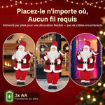 120 cm-tako Aita Noel animatua musikarekin, Gabonetako apaingarri kantari buru-mugikorra, soinu eta ukimen bidez aktibatzen dena, gorria