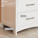 Meuble de salle de bain sur pied meuble de rangement avec 3 tiroirs et 1 niche 40 x 33 x 80 cm blanc