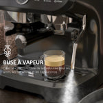 Espressomaschine 1600 W mit Mahlwerk, Dampfdüse, italienischer 15-Bar-Pumpe, 2-L-Wassertank, schwarz
