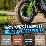Elektro-Motorrad für Kinder, Kinder-Motocross mit 6-V-Batterie, Scheinwerfern, Musik und Stützrädern, 3 bis 6 Jahre, Traglast 25 kg, Grün und Schwarz