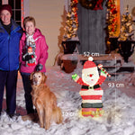 Père Noël lumineux de 90 cm avec 97 LED blanc chaud, décoration de Noël pour intérieur et extérieur