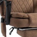 Vibrating and Heated Massage Office Chair, Ergonomic Printed Velvet Desk Chair, Reclining Backrest, Brown