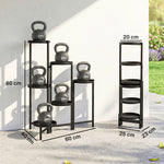 Support pour plantes 6 niveaux étagère plante ajustable et pliable en métal design sans vis porte 60 x 40 x 80 cm noir