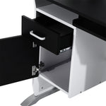 Bureau informatique design en mdf 100 L x 52 I x 75H cm noir et blanc