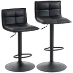 Lot de 2 tabourets de bar, chaises de bar réglable en hauteur avec assise pivotant en PU 44 x 45 x 85-106 cm noir