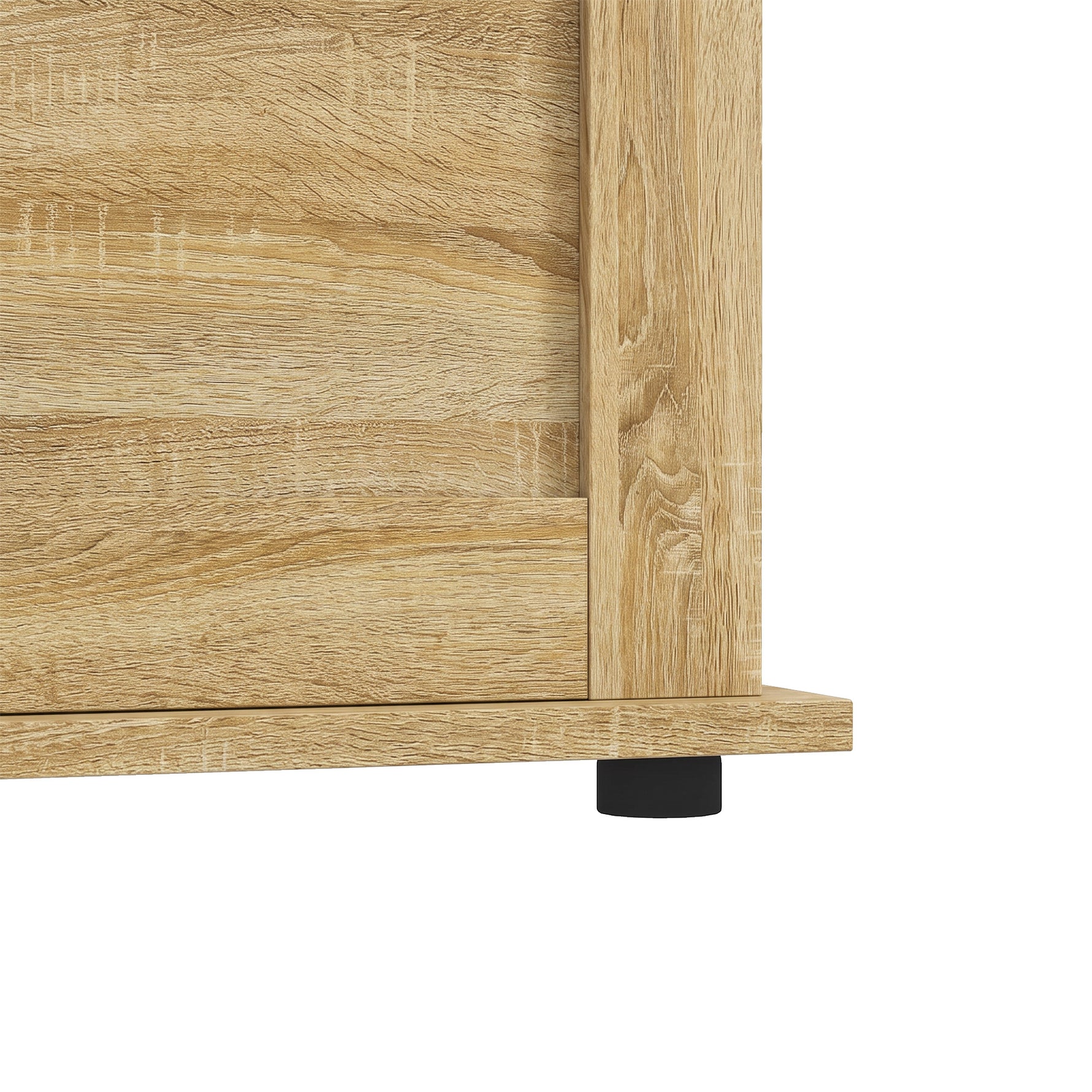 Coffre de Rangement, Banc de Rangement avec Couvercle Rabattable et Charnières de Sécurité, 80 x 40 x 45 cm, Naturel