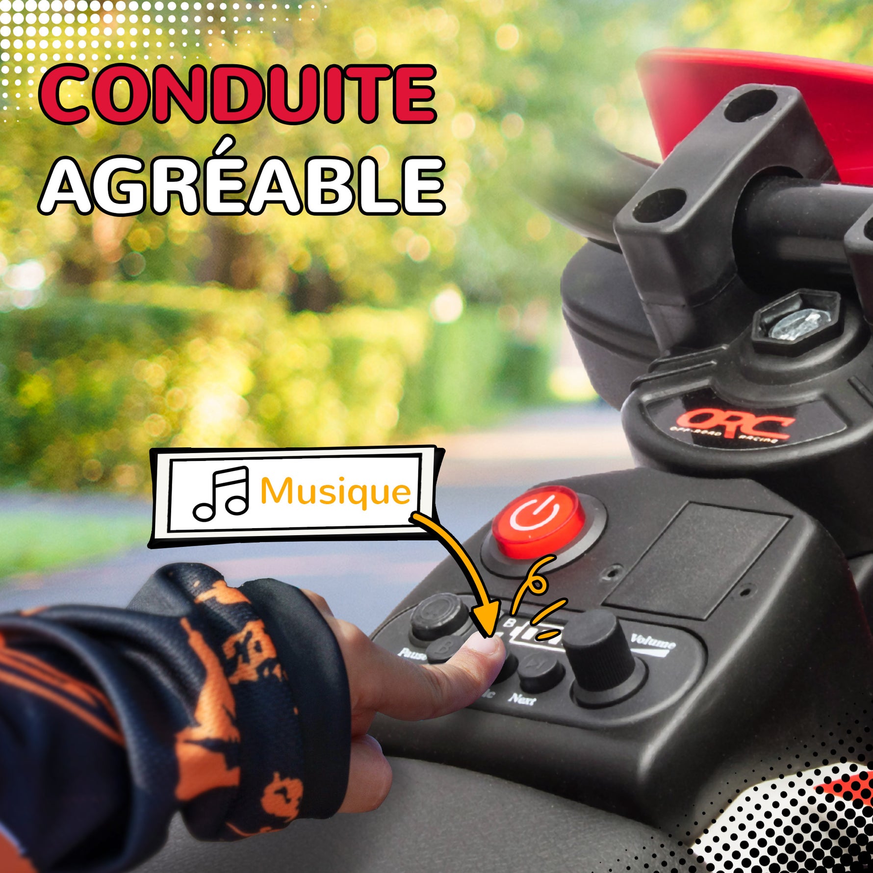 Moto électrique pour enfant moto cross pour enfants de 3 à 6 ans 2 moteurs 12V vitesse max. 5 km/h rouge
