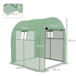 Serre de jardin serre tunnel de jardin 3,24m² PE Haute densité 135 g/m², avec 2 portes zippées 180 x 180 x 200 cm, vert