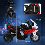 Moto électrique enfants, 3 roues sous licence BMW S1000 RR, 6V et 2,5 Km/h, voiture électrique enfants avec effets lumineux et sonores, moto enfant, charge max. 20 kg, rouge