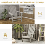 Fauteuil adirondack Fauteuil de Jardin Chaise de Jardin de Plein Air dim. 78L x 89P x 88H cm Bois Massif Sapin