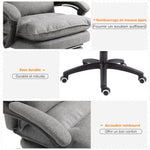 Fauteuil de bureau massant ergonomique, chaise de bureau avec dossier inclinable, hauteur réglable