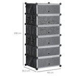 Meuble de rangement à chaussures modulable 6 cubes rectangulaires empilables - noir