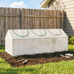 Serre de jardin mini serre 3 fenêtres enroulables couverture en PE haute densité 140 g/m² 180 x 60 x 60 cm blanc