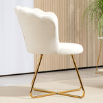 Fauteuil coquillage chaise coiffeuse fauteuil en velours fauteuil de salon avec pieds en acier 69 x 64 x 80 cm crème