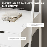 Bureau secrétaire Bureau Informatique Style néo-rétro tiroir Niche étagère métal Blanc