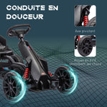 Kart à pédales pour enfants avec siège ajustable 4 positions et roues en EVA 100 x 58 x 58,5 cm noir