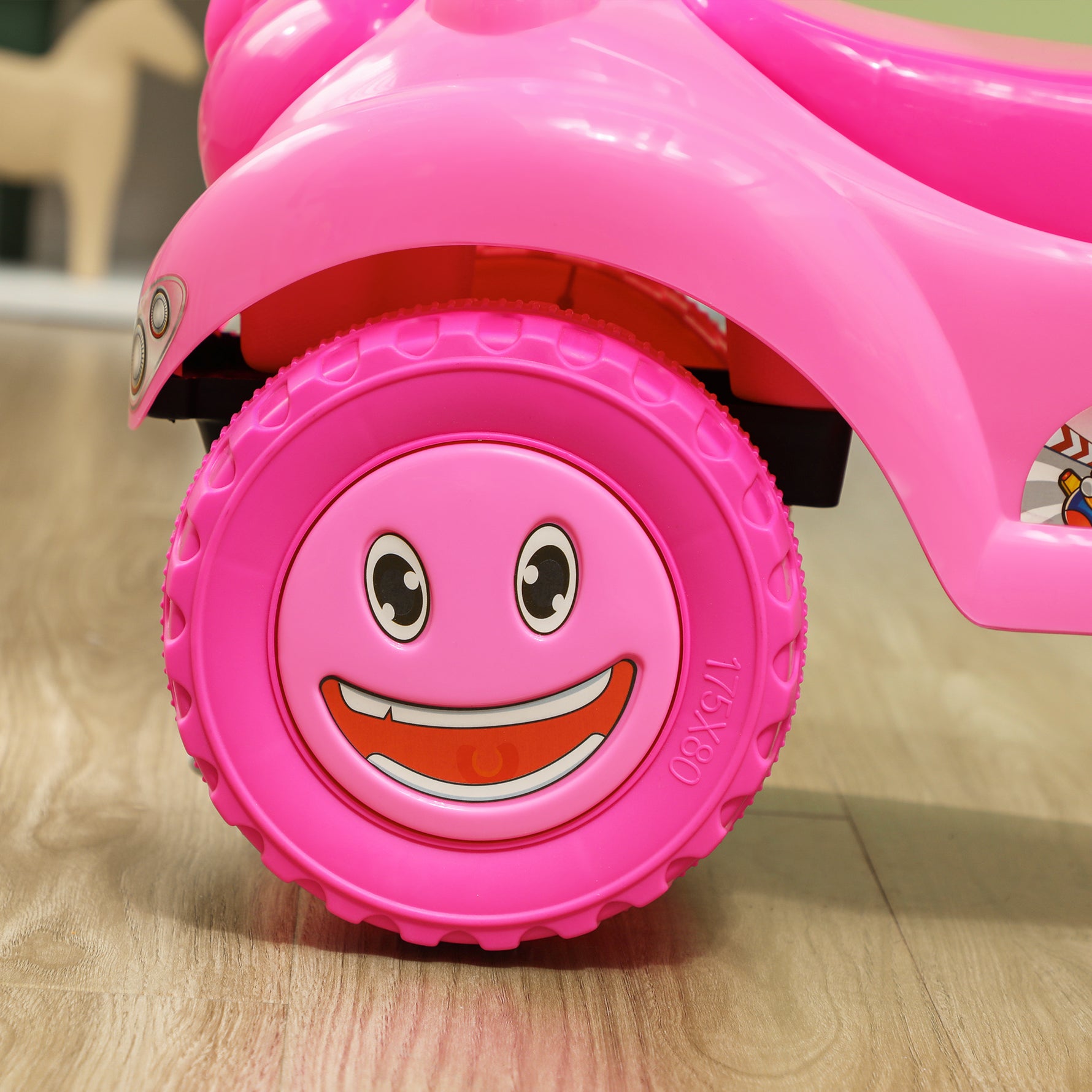 Voiture Porteur pour Enfants, Véhicule à Pousser avec Klaxon, Lumières, Musique, Volant, Rangement Sous le Siège, Rose