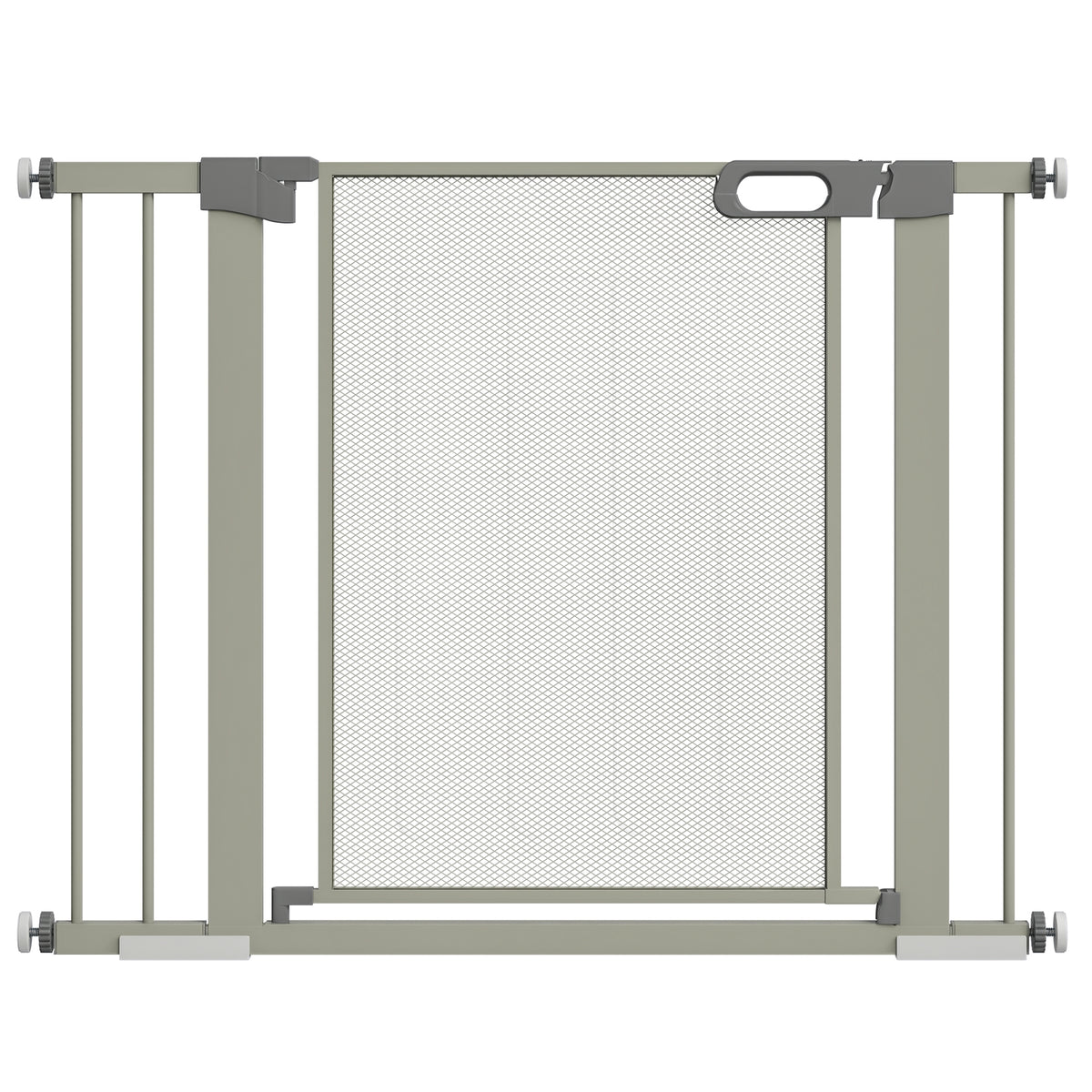 Barrière de sécurité pour animaux domestique avec fermeture automatique double verrouillage largeur 75-103 cm gris
